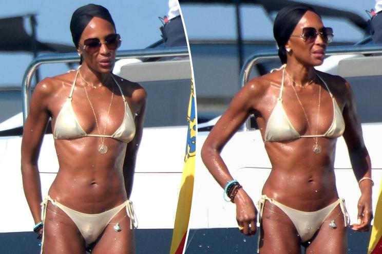 Naomi Campbell Stuns in Gold Bikini During Glamorous Ibiza Yacht Getaway